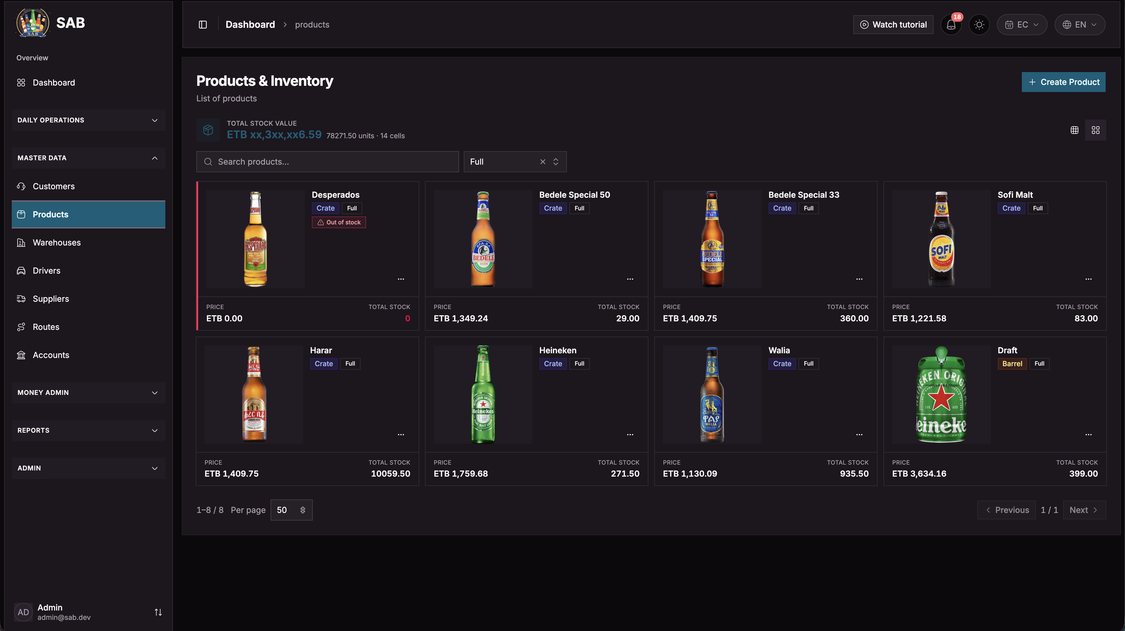 SAB: Distribution & Financial Control System screenshot 3
