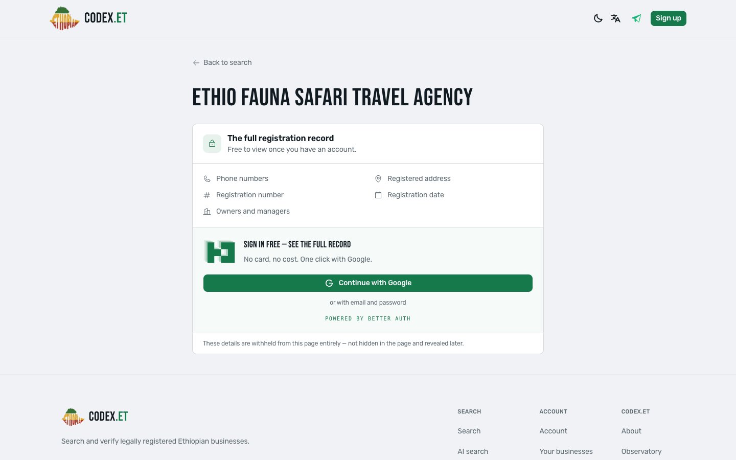 codex.et: Ethiopian Business Register screenshot 4